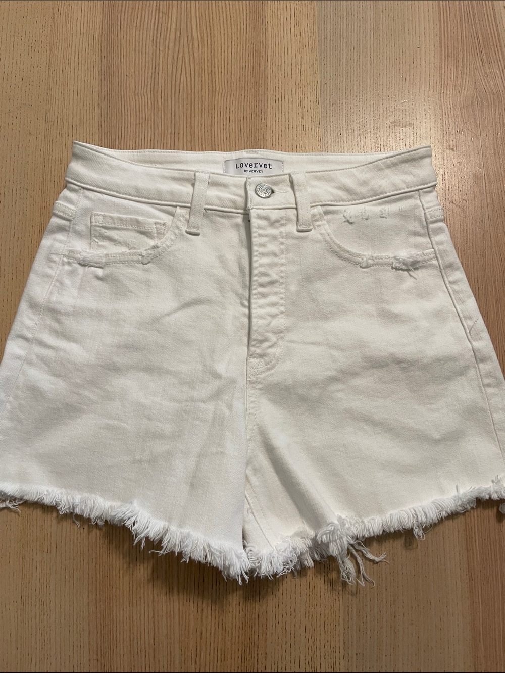 Lovewet High-Rise White Denim Shorts